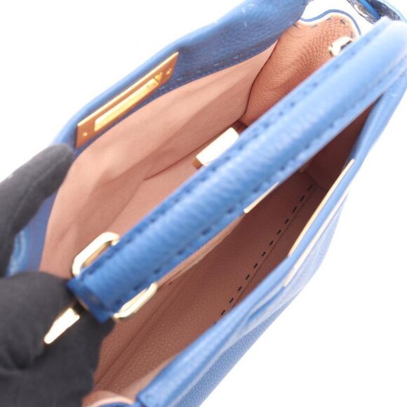 Fendi Handbag Peekaboo Regular Blue Leather Selleria Peekaboo Regular Ladies - Picture 3 of 11